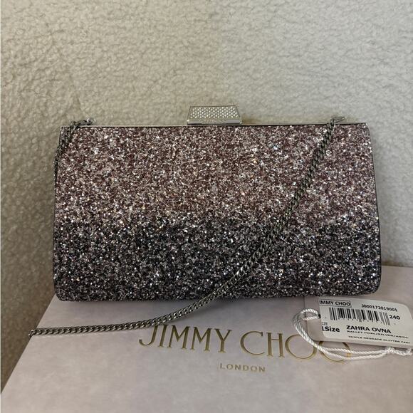 Jimmy Choo Zahra clutch bag with chain - Picture 5 of 8
